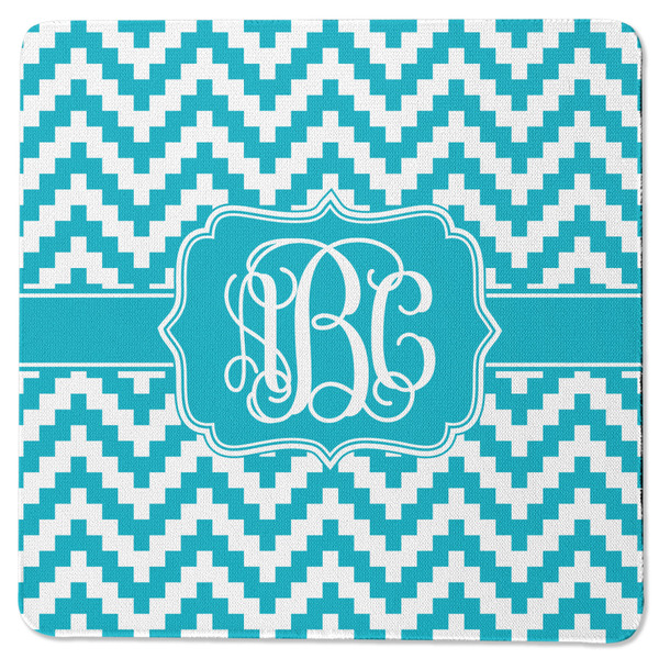 Pixelated Chevron Square Coaster Rubber Back - Single