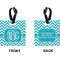 Pixelated Chevron Square Luggage Tag (Front + Back)
