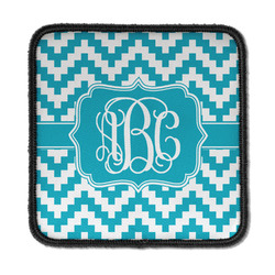 Pixelated Chevron Iron On Square Patch w/ Monogram