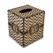 Pixelated Chevron Square Tissue Box Covers - Wood - Front