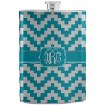 Pixelated Chevron Stainless Steel Flask (Personalized)