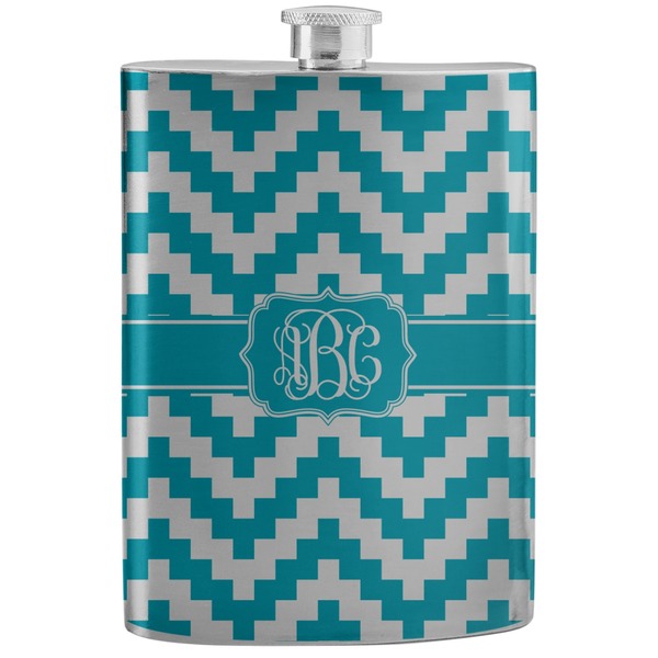 Custom Pixelated Chevron Stainless Steel Flask (Personalized)