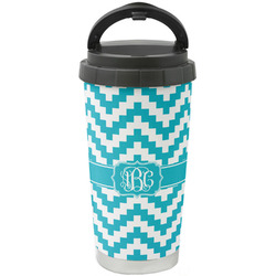 Pixelated Chevron Stainless Steel Coffee Tumbler (Personalized)