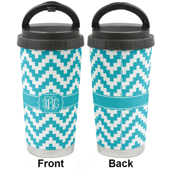 Pixelated Chevron Stainless Steel Travel Cup - Apvl