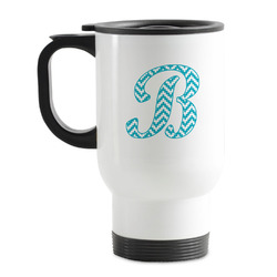Pixelated Chevron Stainless Steel Travel Mug with Handle