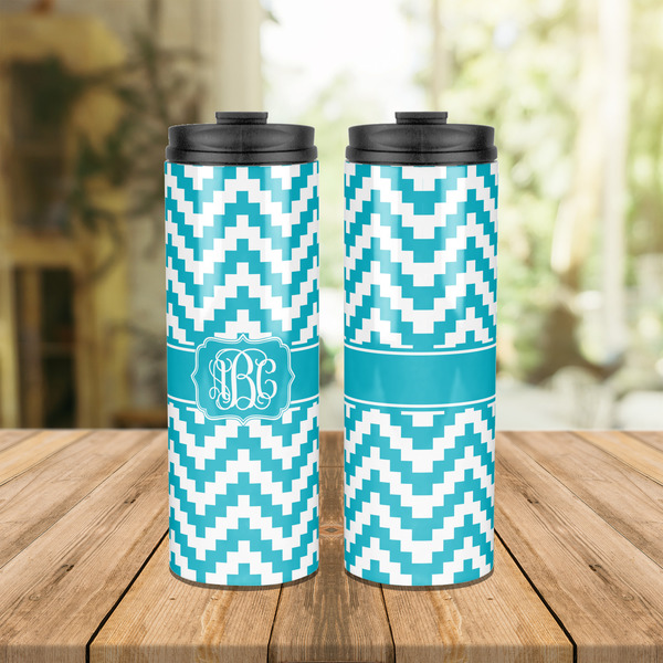 Pixelated Chevron Stainless Steel Tumbler - Lifestyle