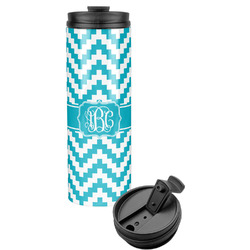 Pixelated Chevron Stainless Steel Skinny Tumbler (Personalized)
