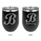 Pixelated Chevron Stainless Wine Tumblers - Black - Double Sided - Approval