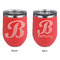 Pixelated Chevron Stainless Wine Tumblers - Coral - Double Sided - Approval