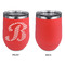 Pixelated Chevron Stainless Wine Tumblers - Coral - Single Sided - Approval