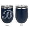 Pixelated Chevron Stainless Wine Tumblers - Navy - Single Sided - Approval