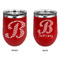 Pixelated Chevron Stainless Wine Tumblers - Red - Double Sided - Approval