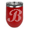 Pixelated Chevron Stainless Wine Tumblers - Red - Double Sided - Front
