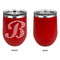 Pixelated Chevron Stainless Wine Tumblers - Red - Single Sided - Approval