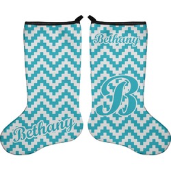 Pixelated Chevron Holiday Stocking - Double-Sided - Neoprene (Personalized)