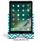 Pixelated Chevron Stylized Tablet Stand - Front with ipad