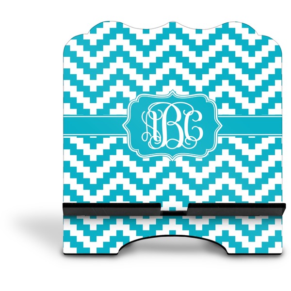 Pixelated Chevron Stylized Tablet Stand - Front without iPad