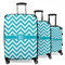 Pixelated Chevron 3 Piece Luggage Set - 20" Carry On, 24" Medium Checked, 28" Large Checked (Personalized)