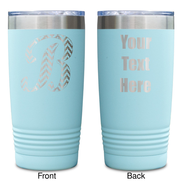Pixelated Chevron Teal Polar Camel Tumbler - 20oz -Double Sided - Approval