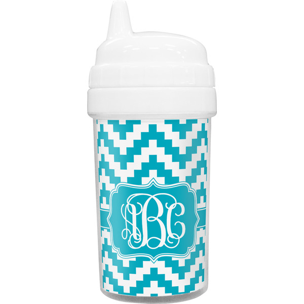 Custom Pixelated Chevron Toddler Sippy Cup (Personalized)