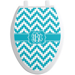 Pixelated Chevron Toilet Seat Decal - Elongated (Personalized)