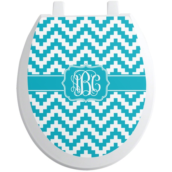 Custom Pixelated Chevron Toilet Seat Decal (Personalized)