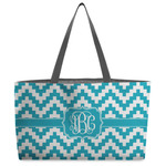 Pixelated Chevron Beach Totes Bag - w/ Black Handles (Personalized)