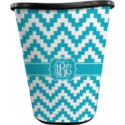 Pixelated Chevron Waste Basket - Single Sided (Black) (Personalized)