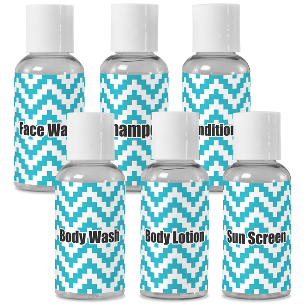 Custom Pixelated Chevron Travel Bottles (Personalized)