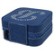 Pixelated Chevron Travel Jewelry Boxes - Leather - Navy Blue - View from Rear