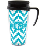 Pixelated Chevron Acrylic Travel Mug with Handle (Personalized)