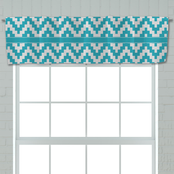 Pixelated Chevron Valance - Closeup on window