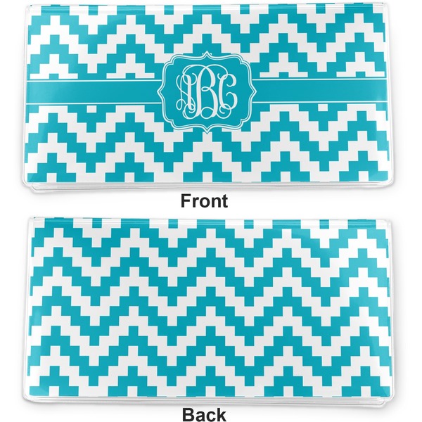 Pixelated Chevron Vinyl Check Book Cover - Front and Back