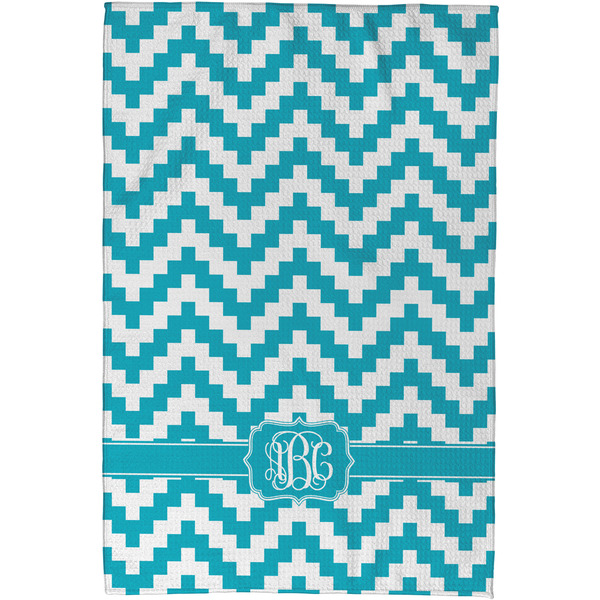 Pixelated Chevron Waffle Weave Towel - Full Color Print - Approval Image