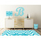 Pixelated Chevron Wall Graphic Decal Wooden Desk