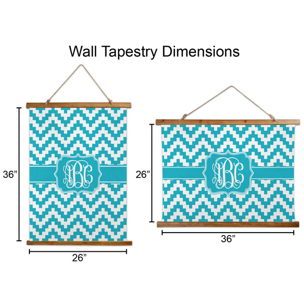Pixelated Chevron Wall Hanging Tapestries - Parent/Sizing