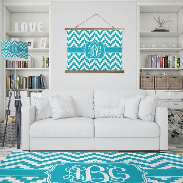 Pixelated Chevron Wall Hanging Tapestry - IN CONTEXT