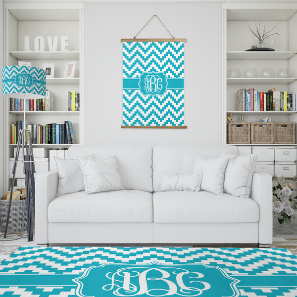 Pixelated Chevron Wall Hanging Tapestry - Portrait - IN CONTEXT