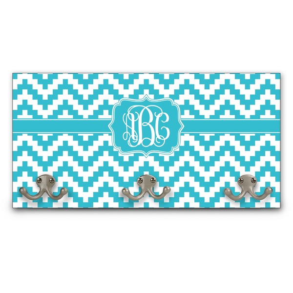 Custom Pixelated Chevron Wall Mounted Coat Rack (Personalized)