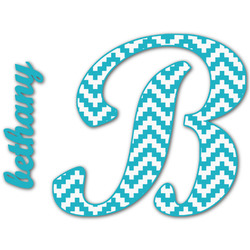 Pixelated Chevron Name & Initial Decal - Custom Sized (Personalized)