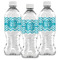 Pixelated Chevron Water Bottle Labels - Front View