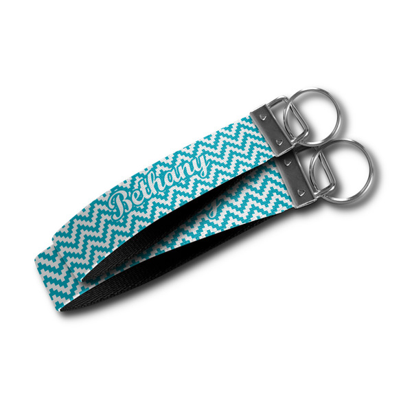 Pixelated Chevron Webbing Keychain FOBs - Size Comparison
