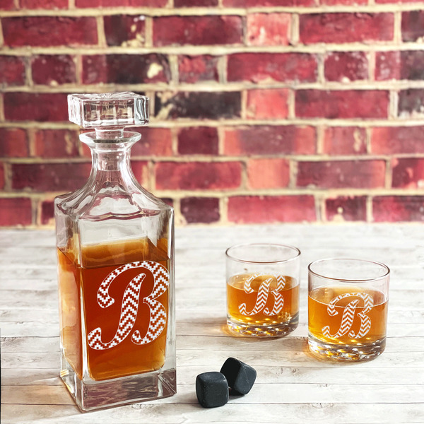 Pixelated Chevron Whiskey Glass - In Context