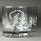 Pixelated Chevron Whiskey Glasses Set of 4 - Engraved Front