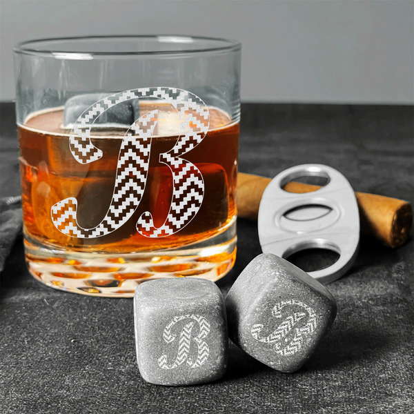 Pixelated Chevron Whiskey Stones - Set of 9 - In Context