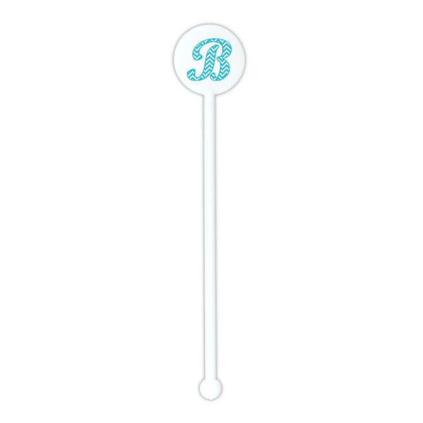 Pixelated Chevron White Plastic 5.5" Stir Stick - Round - Single Stick