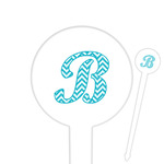 Pixelated Chevron Round Plastic Food Picks (Personalized)