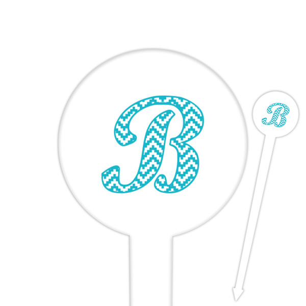 Custom Pixelated Chevron Round Plastic Food Picks (Personalized)