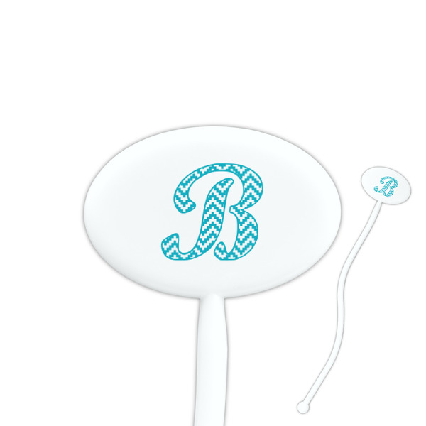 Custom Pixelated Chevron Oval Plastic Stir Sticks (Personalized)