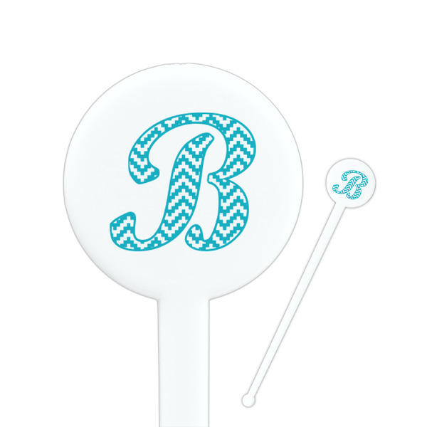 Custom Pixelated Chevron Round Plastic Stir Sticks (Personalized)